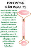 Sertifikalı Doğal Çift Taraflı Pembe Kuvars Taşı Masaj Aleti Doğal Taş