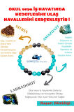 Sertifikalı Başarı Tılsım Bileklik Sitrin Amazonit Labradorit Unisex Doğaltaş Bilekliği