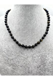 Sertifikalı Doğal Taş Obsidyen Taşı Kolye Aaa Kalite 6mm
