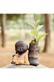 Buda Vazo Buddha Vazo Seti Meditasyon Buda Dekoratif Obje 5 Parça