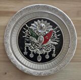Osmanlı Turalı Gümüş Çeçreve Dekoratif Tabak