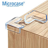 Microcase Bebekler için Eşya Masa Köşe Koruyucu  Şeffaf Kendinden Yapışkanlı Silikon Köşe Koruma - ŞEFFAF AL4545 4 Adet