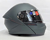 Mt Kask Mt Genesis Sv Çene Açılır Kask Mat Anthracite Grey