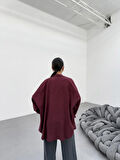 Bordo  Soft Yumuşak Dokulu Oversize Gömlek