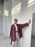 Gül Kurusu Soft Yumuşak Dokulu Oversize Gömlek