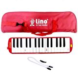 Nessiworld Lino 32 Tuşlu Bez Çantalı Melodika Kırmızı