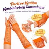 80’ler 90’lar Retro Turuncu File Parmaksız Eldiven 26 cm (5332)