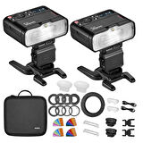 Godox MF12 K2 Makro Flaş Difüzörlü İkili Set + XPRO-N TTL Nikon Tetikleyici