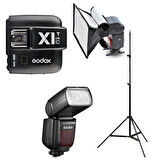 Godox TT685II-C Canon Flaş Full Set (Tepe Flaş + X1 Tetikleyici + Işık Ayağı + 20x30 Softbox)