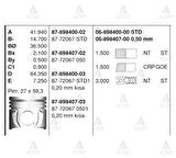 Goetze 87-72067-050 Motor Piston 050 Segmanlı Corolla 1.4 D4D 2004-1Ndtv Motor 73.50mm 87-72067-050