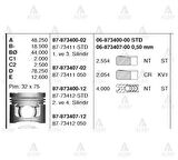 Goetze 87-73411-050 Motor Piston Segman 050 L200 CR 2.5 DID Motor 1-3 Sıralı Piston 2006-2009 91.60mm 87-73411-050