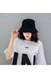 Gogoey Unisex Düz Siyah Şapka Kova Balıkçı Şapka Fisherman Bucket Hat