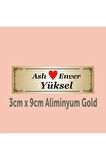 Kişiye Özel Kapı Isimliği Aliminyum Parlak Levha 3cm x 9cm ölçüsünde
