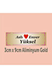 Kişiye Özel Kapı Isimliği Aliminyum Parlak Levha 3cm x 9cm ölçüsünde