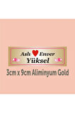 Kişiye Özel Kapı Isimliği Aliminyum Parlak Levha 3cm x 9cm ölçüsünde