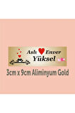 Kişiye Özel Kapı Isimliği Aliminyum Parlak Levha 3cm x 9cm ölçüsünde