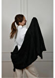  Angora Kadın Siyah Şal Atkı – Yumuşacık, Zarif ve Sıcacık Dokunuş