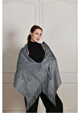  Angora Kadın Koyu Gri Şal Atkı – Yumuşacık, Zarif ve Sıcacık Dokunuş