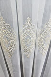 Gold Altın Orta İstanbul Damask  İşlemeli Salon Model Tasarım 3Kat Pileli Tül perde