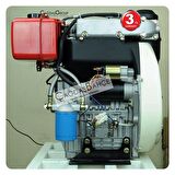 GoldMoto GM292F-G2 Dizel Motor 22.4 Hp Marşlı Konik Kısa Krank