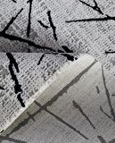 İpek Mekik Halı Gordion Siyah Beyaz Çizgi Desenli Halı