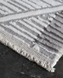 İpek Mekik Halı Gordion Siyah Kahve Modern Saçaklı Halı