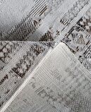 İpek Mekik Halı Gordion Kahve Ekru Eskitme Desenli Halı