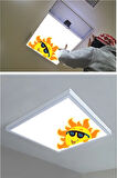 1x1-tekli-tavana Yapışık Led Panel-54w Avize-sıva Üstü Avize-bulutlu- Led