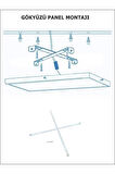 3 Yıl Garantili Avize -60watt-60x60 -led Banyo Tasarım Aydınlatma- Tavana Yapışık-kolay Montaj Avize