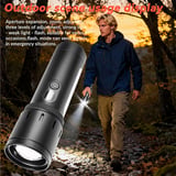 Şarjlı LED El Feneri Kamp Lambası - 5000 mAh Powerbank, Teleskopik Zoom, Acil durum SOS , Kamp, Av, Balıkçılık ve Outdoor Kullanım