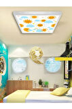 Güneşli-bebek Odası Avize-60cmx60cm-54watt-led-bebek Avize-güneş Avize-bulutlu Avize-gülen Güneş Led