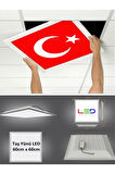 Bayrak Led Panel-60cmx60cm-sıva Altı-60w-6500k-beyaz-led Panel-led Armatür- Taş Yünü Asma Tavan