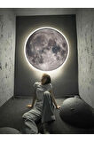 Moon,led Aplik,30cm Çap Led 25watt, Modern,duvar Aplik,led, Yatak Odası Aplik,yatak Başı Aplik, New