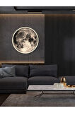 Moon Art, Modern Aplik, 30cm Çap,led 25watt, Led Duvar Aplikleri, Yatak Odası Aplik,yatak Başı Aplik