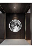 Moon Led Aplik, 30cm Çap, Led 25watt, Modern, Duvar Aplik, Yatak Odası Aplik, Duvar Lambası, New Art