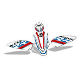 GP Kompozit BMW M 1000 RR 2021-2024 Uyumlu Tank Pad Seti Beyaz