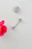 Tektaşlı Nipple Piercing Taşlı Meme Ucu Piercingi 16 mm