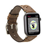 Apple Watch Uyumlu Deri Kordon Vigo 42-44-45mm G2 Kahve