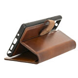 Samsung Galaxy Note 20 Uyumlu Deri Cüzdanlı Kılıf RST2EF Taba