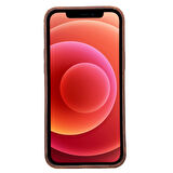 Apple iPhone 12 Pro Max Uyumlu Deri Arka Kapak ROCK G2 Kahve