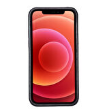 Apple iPhone 12 Uyumlu Deri Arka Kapak ROCK RST1 Siyah