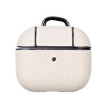 Apple AirPods 3.nesil Uyumlu Deri Kılıf Juni ERC3 Bej