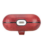 Apple AirPods 3.nesil Uyumlu Deri Kılıf Juni AA4 Kırmızı