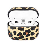 Apple AirPods 3.nesil Uyumlu Deri Kılıf Juni LEO-NE Leopar