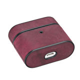 Casquet Apple AirPods 3.nesil Uyumlu Deri Kılıf Fuşya