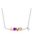 925 Ayar Ametist 'Aşkımız İçin' Pırlanta Kolye (GPK0029)