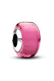 Gümüş Pembe Mini Murano Cam Charm