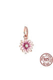 Gümüş Pembe Papatya Sallantılı Charm