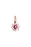 Gümüş Pembe Papatya Sallantılı Charm
