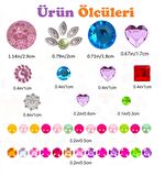 Taş Sticker Yapışkanlı Saç, Yüz, Tırnak, Makyaj ve Süs Taşı Işıltılı Parlak Mor Yapışkanlı